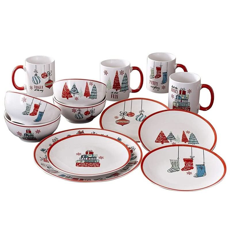 Conjunto de Porcelana Espirito Natalino com 16 Peças